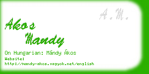 akos mandy business card